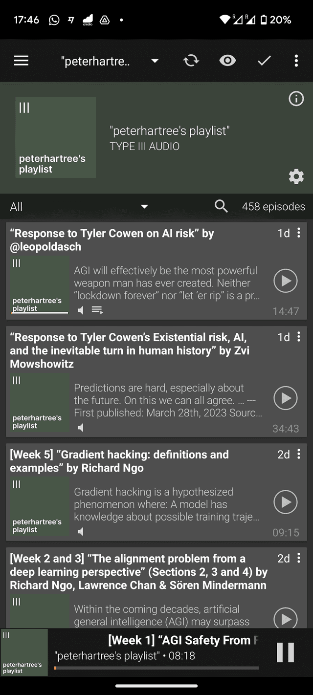 podcast app screenshot